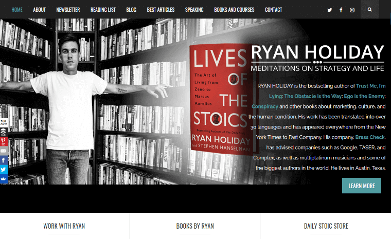 Ryan-Hoilday-Website 최고의 개인 개발 웹 사이트