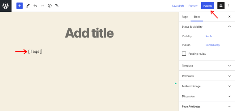 Publikasikan untuk Membuat FAQ Anda ditayangkan