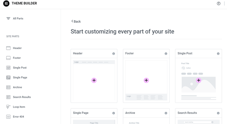 Elementor Theme Builder