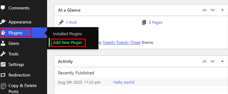 Accédez au plugin et ajoutez de nouveaux plugins