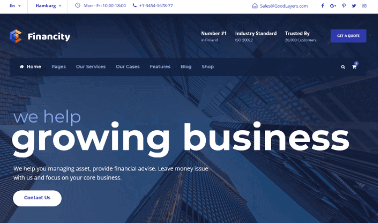 FinancityTheme Layanan keuangan Tema WordPress