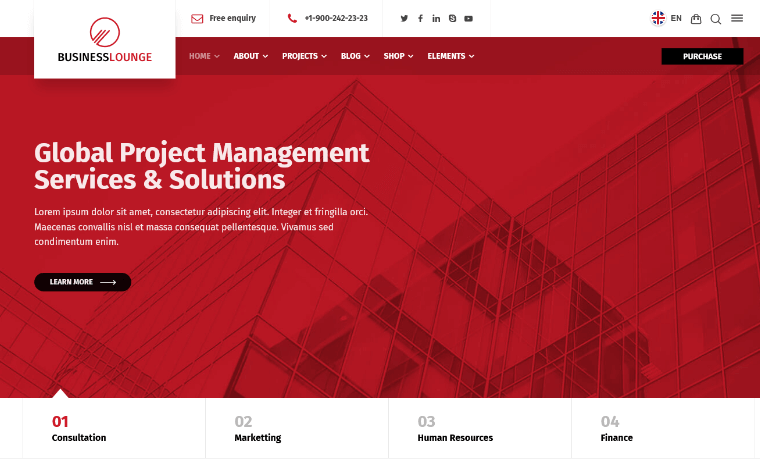 Tema WordPress bisnis dan keuangan BusinessLounge