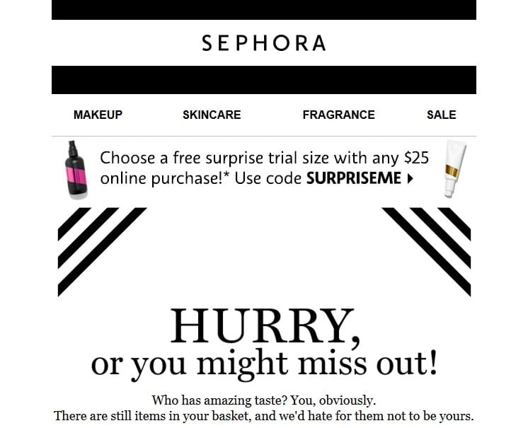 الترويجية-البريد الإلكتروني-النشرة الإخبارية-مثال-1 - كوبونات متقدمة Sephora's promotional email
