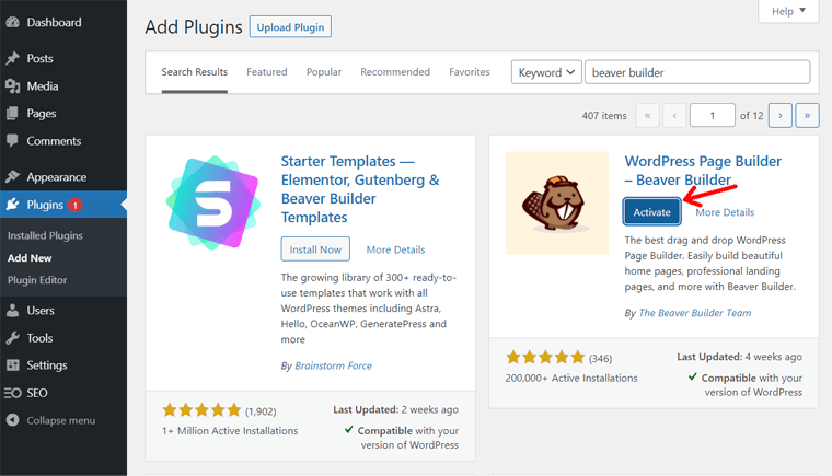 Aktifkan- Ulasan Beaver Builder