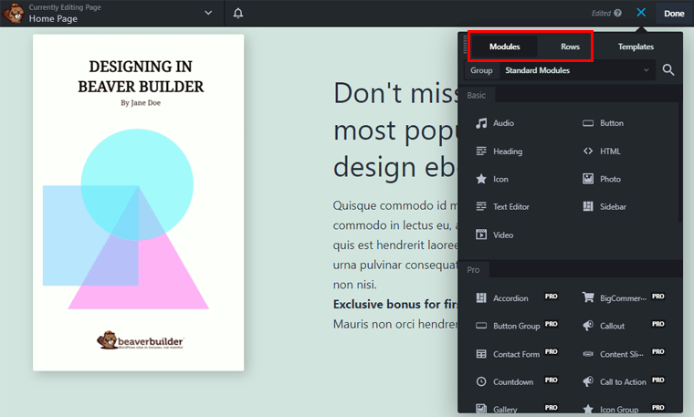 Menampilkan baris dan modul