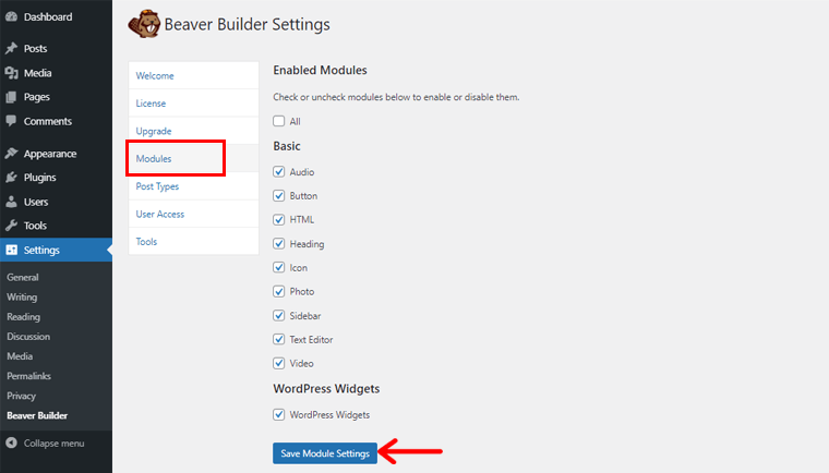 Mengonfigurasi Modul Pembuat Berang-berang