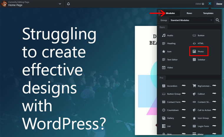 Modul yang tersedia dari Beaver Builder