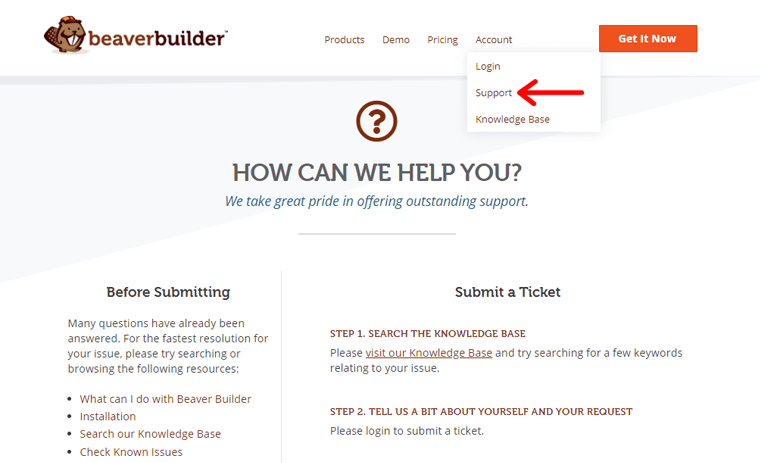 Dukungan pelanggan Beaver Builder