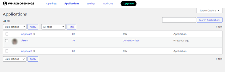 Aplikacja o pracę w WP Job Openers