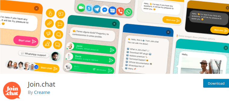 Join.chat 무료 WordPress 플러그인