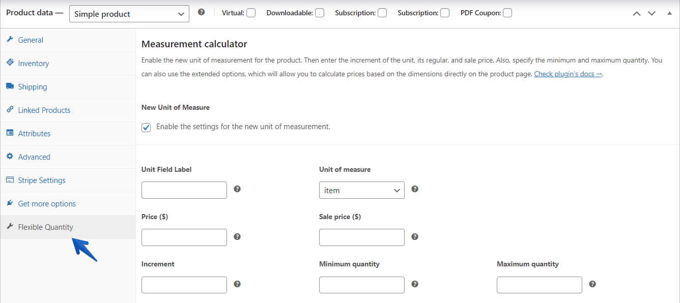 tetapkan harga per unit di WooCommerce