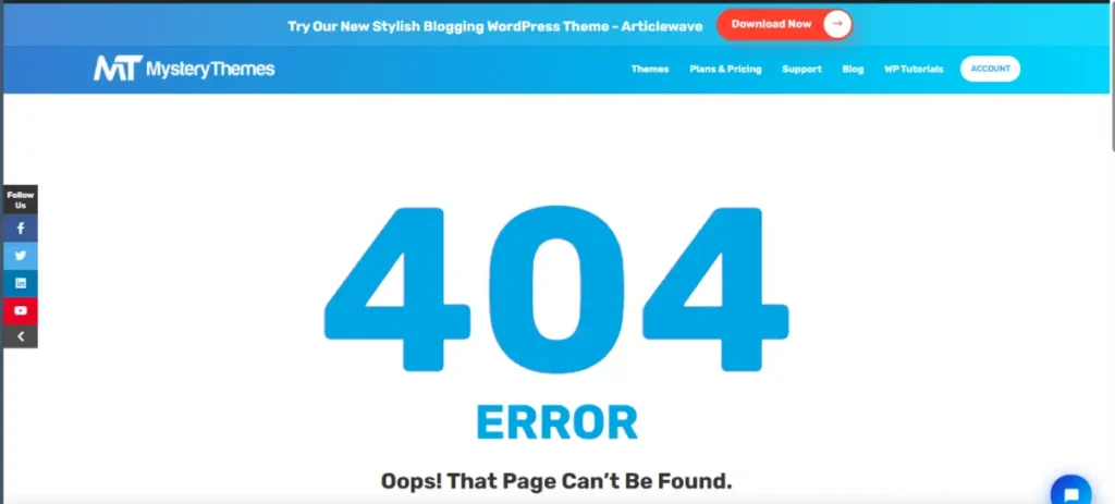 WordPress 404 錯誤頁面提示