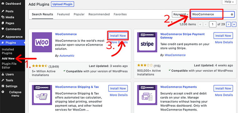 WooCommerce プラグインをインストールする