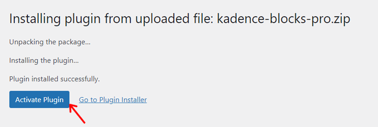 Kadence Blocks Pro をアクティブ化する