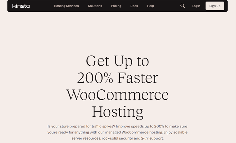 Kinsta Wooコマースホスティング