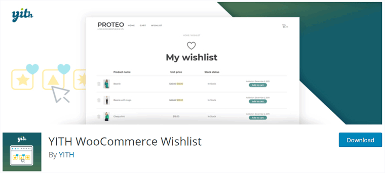 WooCommerce YITH ウィッシュリスト プラグイン