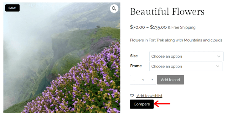 YITH による WooCommerce Web サイトの比較ボタン