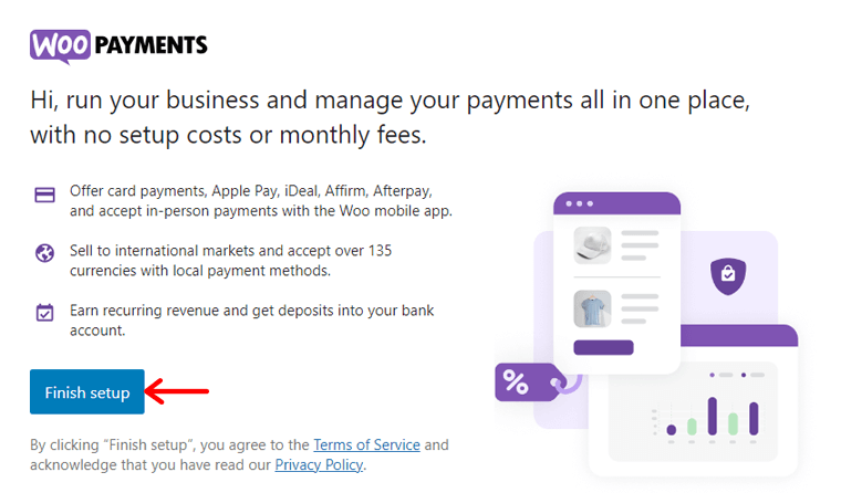 WooPayments のセットアップを完了する