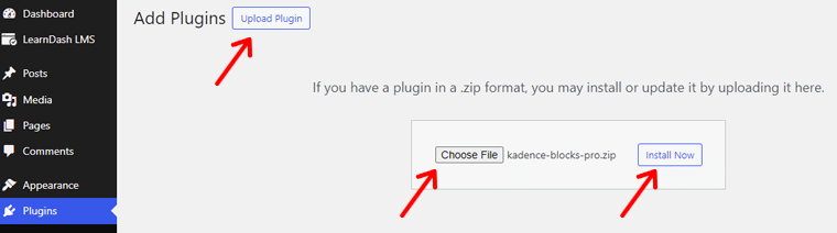Kadence Blocks Pro をインストールする