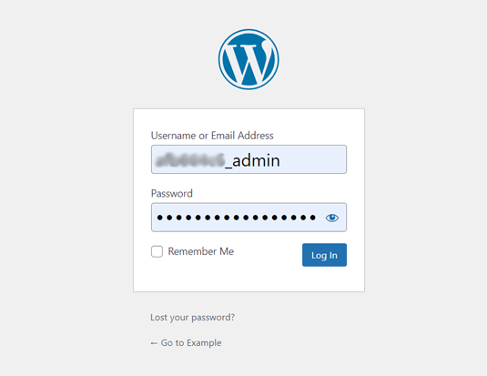 WordPress ダッシュボードにログインします