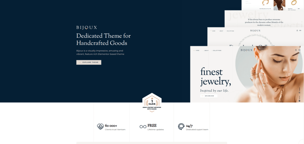 Motywy WordPress na temat biżuterii Bijoux