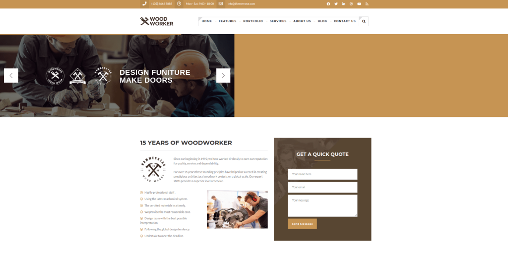 Teme WordPress pentru WoodWorker Carpenter