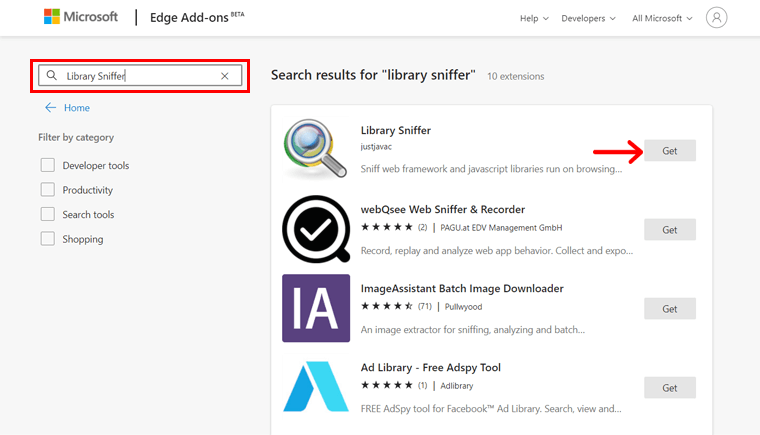 Cari Perpustakaan Sniffer