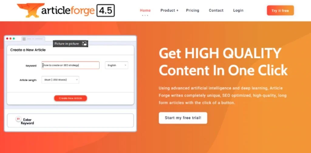 ArticleForge-文案写作工具