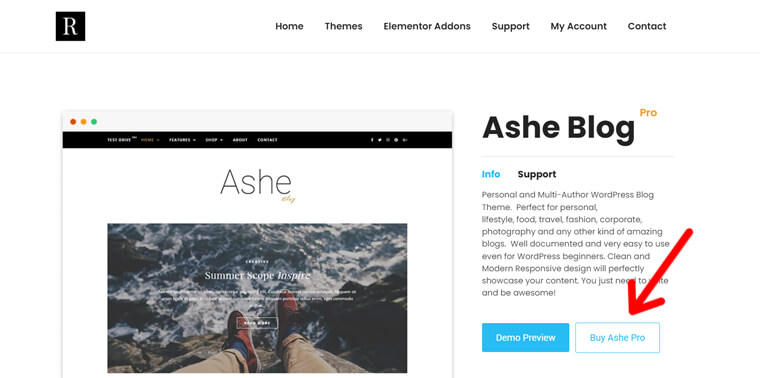 Klik tombol 'Beli Ashe Pro'