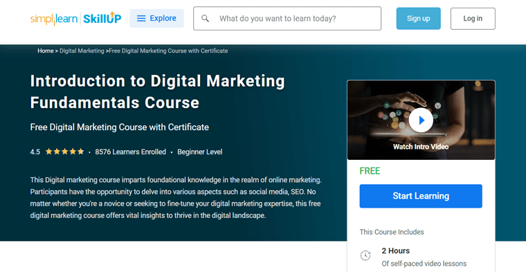 Certificación de marketing digital de Simplilearn