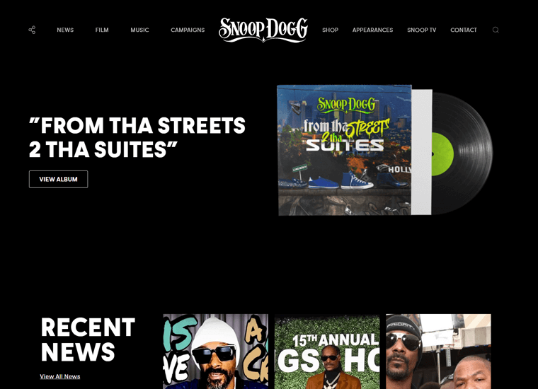 Contoh situs pribadi Snoop Dogg-WordPress