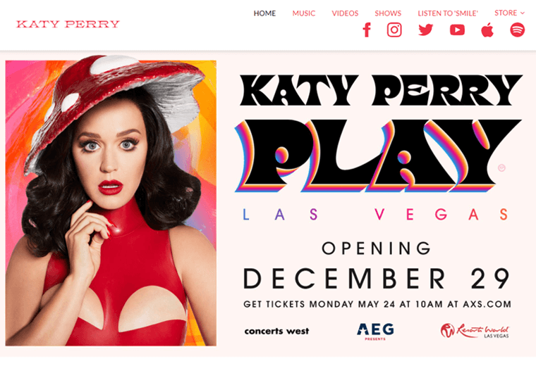 Situs web WordPress terbaik Katy Perry