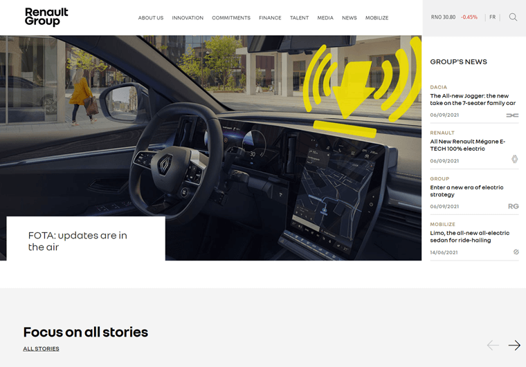 Grup Renault-contoh situs bisnis WordPress