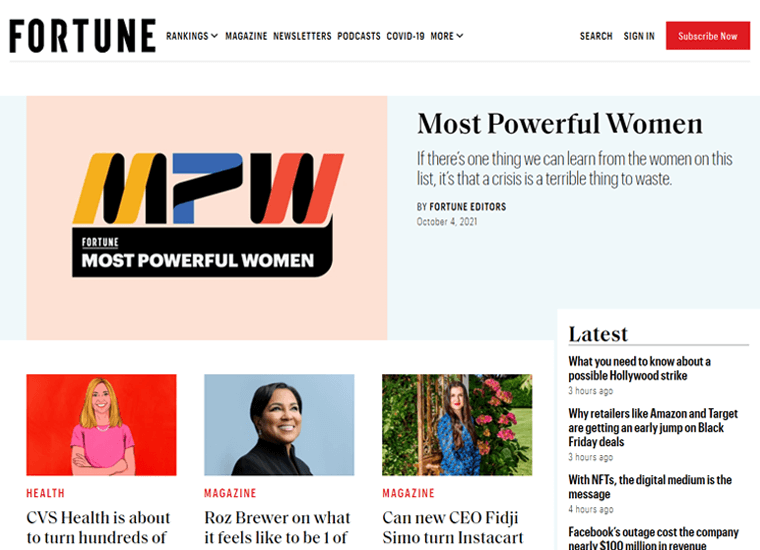 Contoh situs web Fortune-WordPress