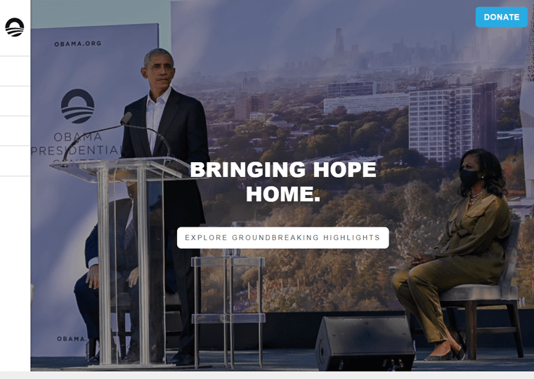 Contoh situs Obama Foundation-WordPress