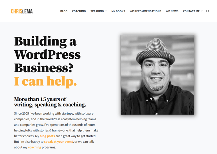 Chris Lema- Contoh situs WordPress