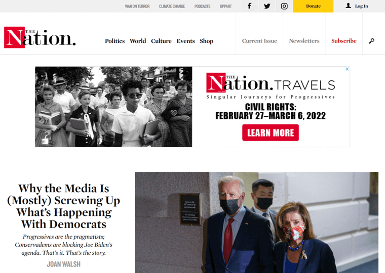Situs web majalah Nation menggunakan WordPress