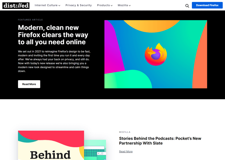 Mozilla Blog-situs web WordPress terbaik