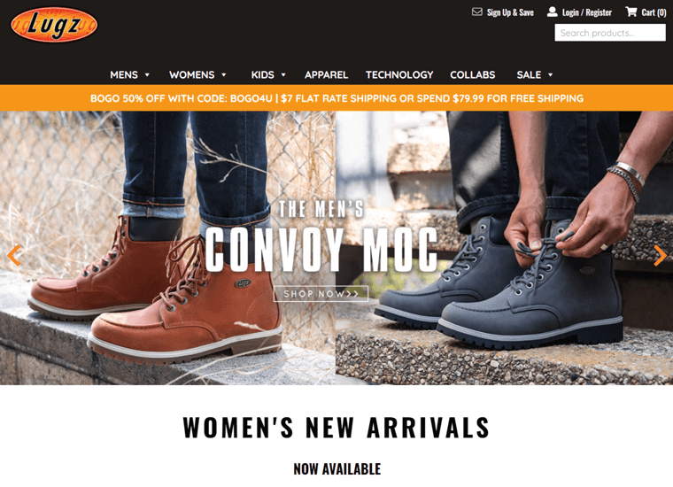 Situs web eCommerce terbaik Lugz menggunakan WordPress