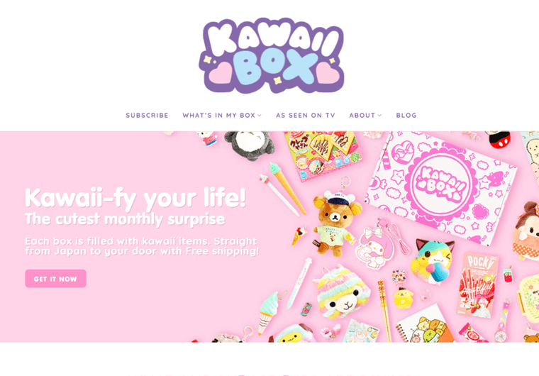 Situs web eCommerce kotak Kawaii menggunakan WordPress