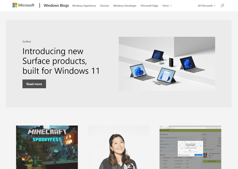 Blog Windows- Contoh situs web WordPress