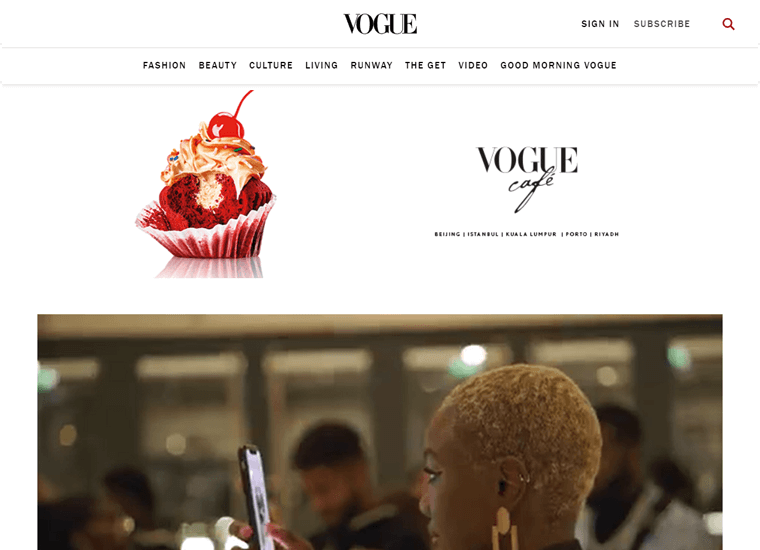 Contoh situs Vogue-WordPress