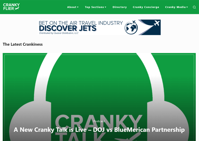 Contoh blog Cranky Flier-WordPress