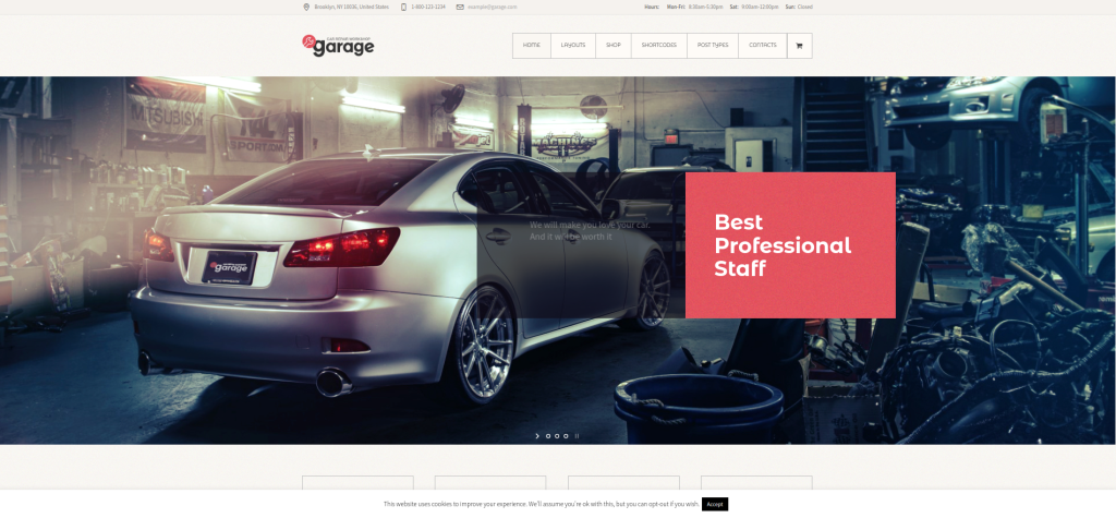 Tema WordPress Perbaikan Otomotif Garasi