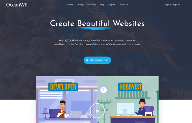 OceanWP Tema WordPress Populer Gratis