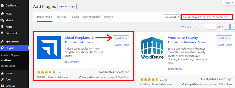 Instal koleksi Cloud Templates & Patterns