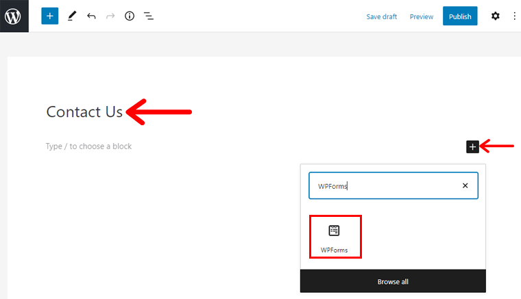 Tambahkan WPForms di halaman