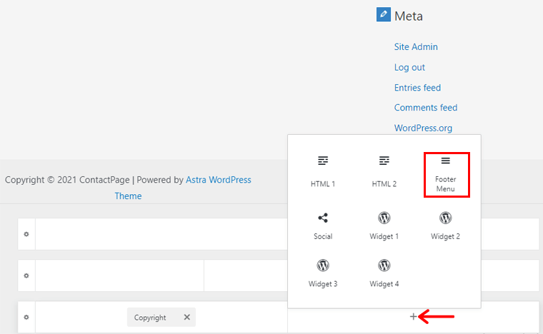 Menambahkan menu footer