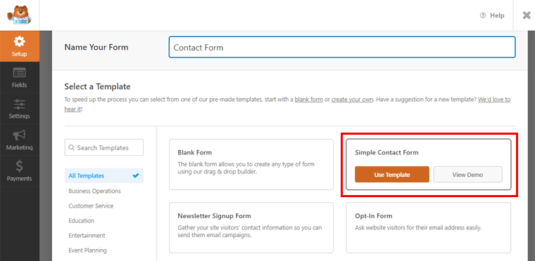 Formulir Kontak Sederhana untuk situs WordPress