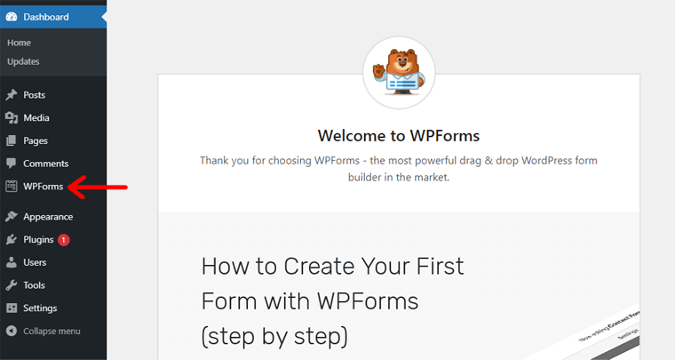 Menu WPForm